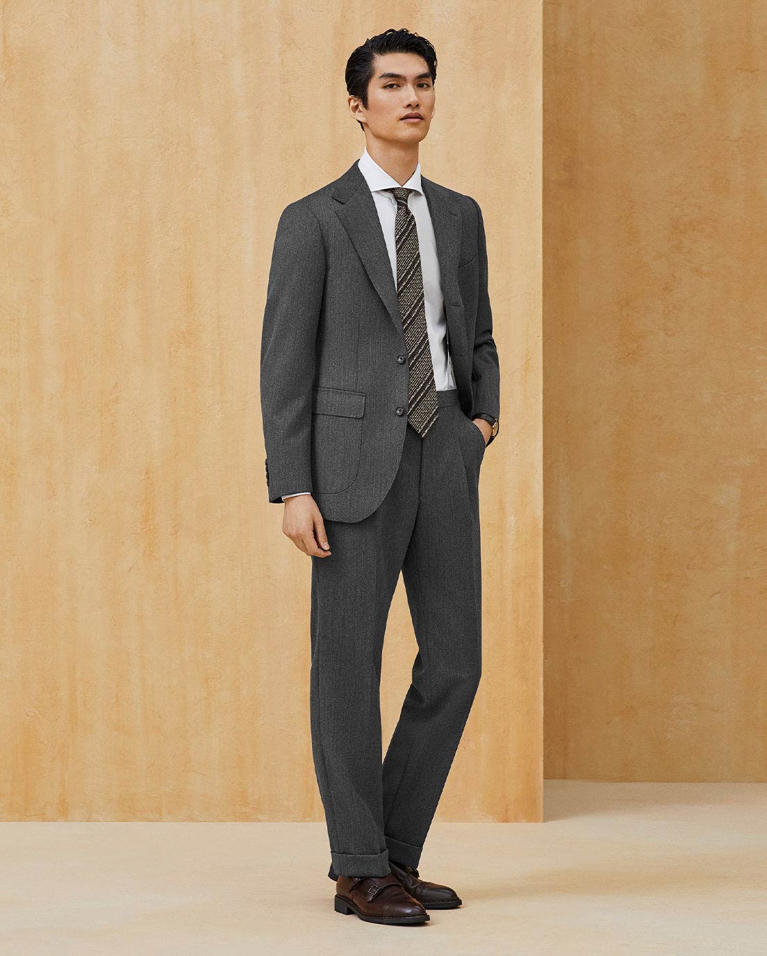 HIGH-GRADE 6701 / CANONICO / GREY CAVALRY TWILL